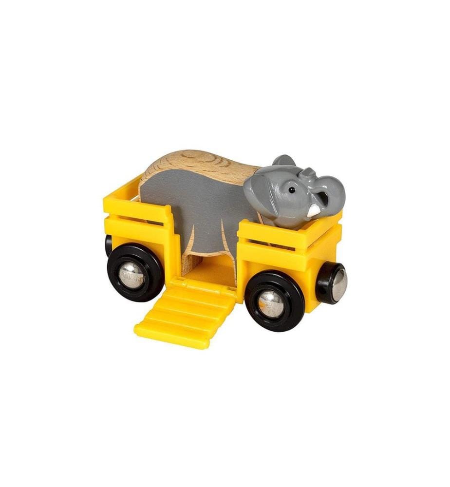 BRIO - Chemin de fer Wagon pour animaux Éléphant