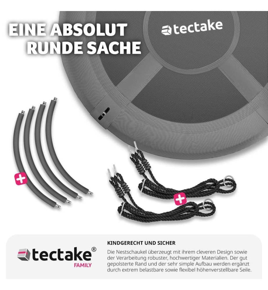 Balançoire nid d'oiseau Swayer, réglable en hauteur, 120 kg - Ø 120 cm
