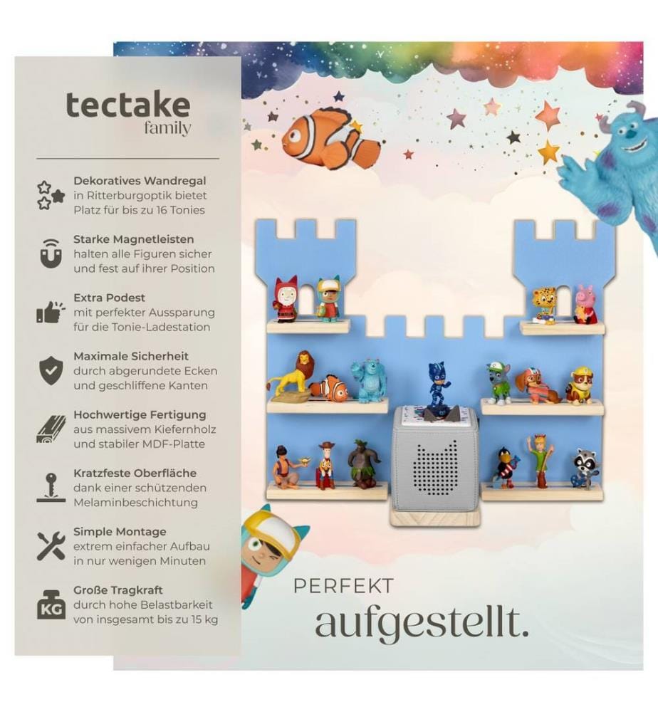 Mensola MyLittleStory Fortress per fino a 16 Tonie - blu