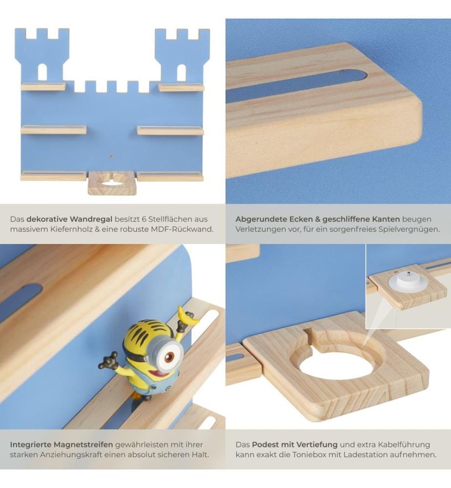 Mensola MyLittleStory Fortress per fino a 16 Tonie - blu