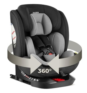 Seggiolino auto girevole Linus, omologazione i-Size, con ISOFIX - grigio chiaronero