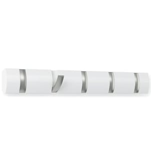 UMBRA - Portemanteau mural Flip 5 crochets, blanc/argent