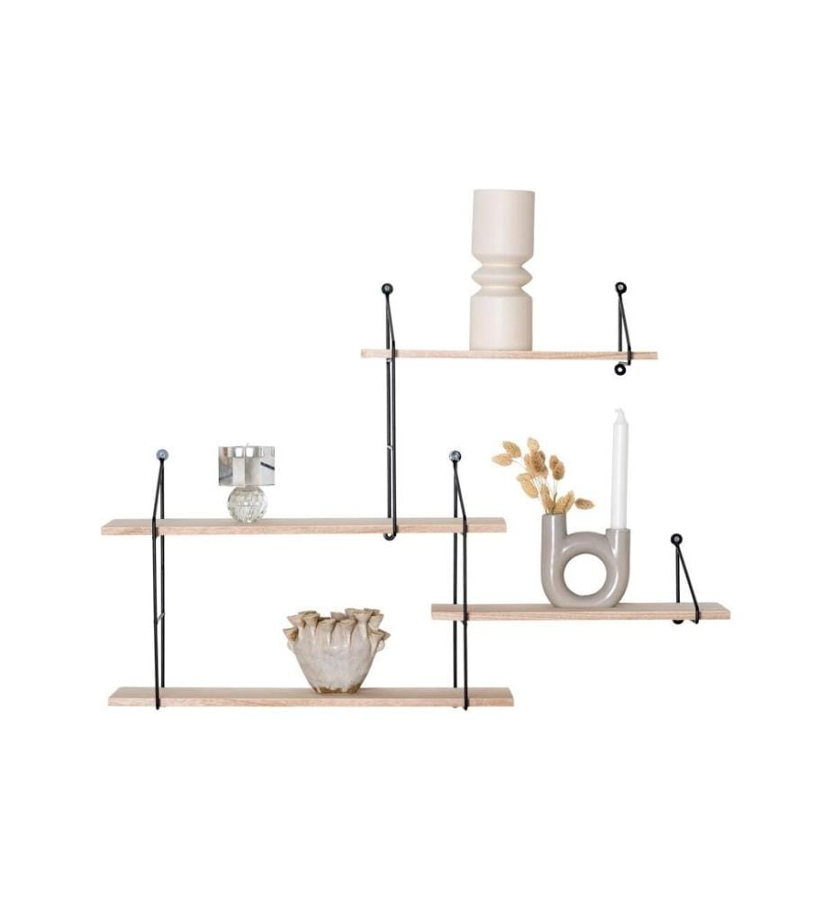 House Nordic - Wandregal Harlem 99 x 62 cm, Nature/Schwarz