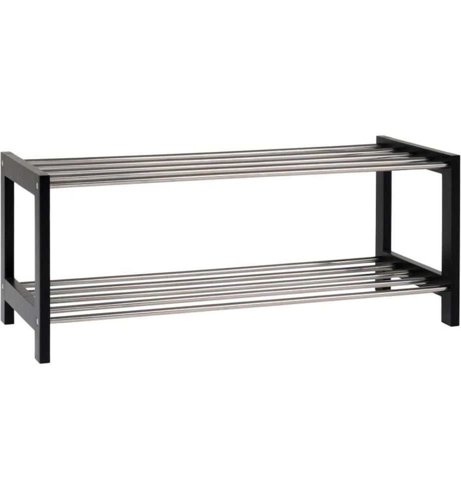 House Nordic - Schuhregal Padova 77.8 x 32 cm, Schwarz/Silber