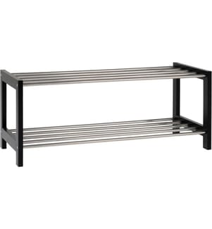 House Nordic - Étagère à chaussures Padova 77,8 x 32 cm, Noir/Argenté