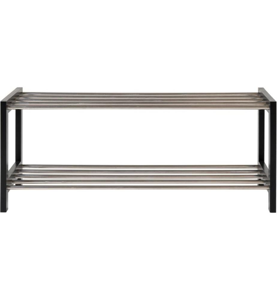 House Nordic - Schuhregal Padova 77.8 x 32 cm, Schwarz/Silber