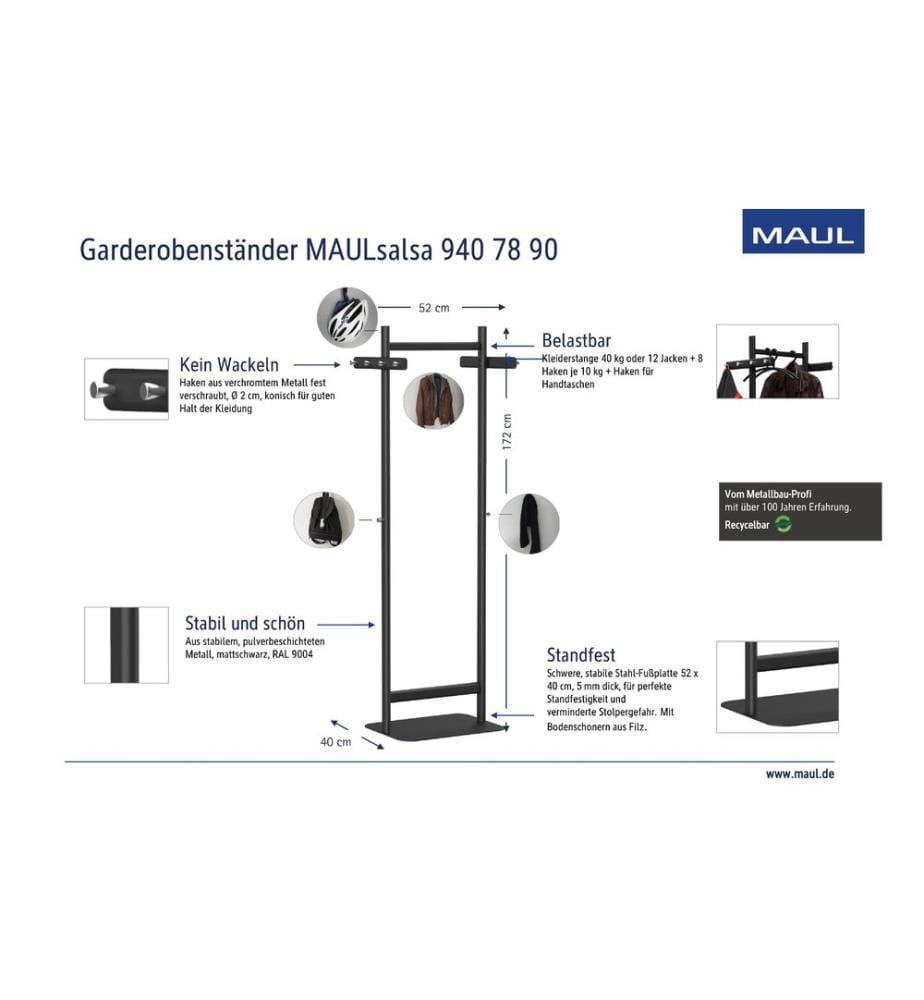 MAUL - Porte-manteau Salsa 173 cm, noir