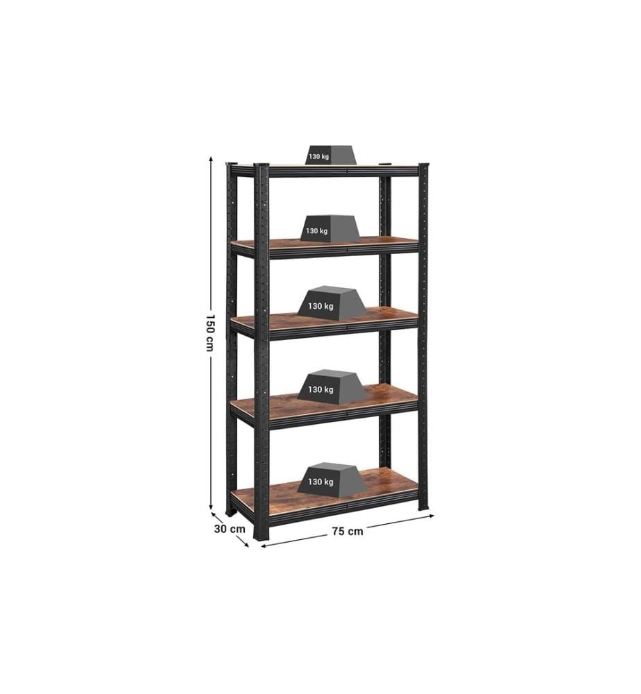 Songmics - Regal Industrial 150 x 75 cm, MDF