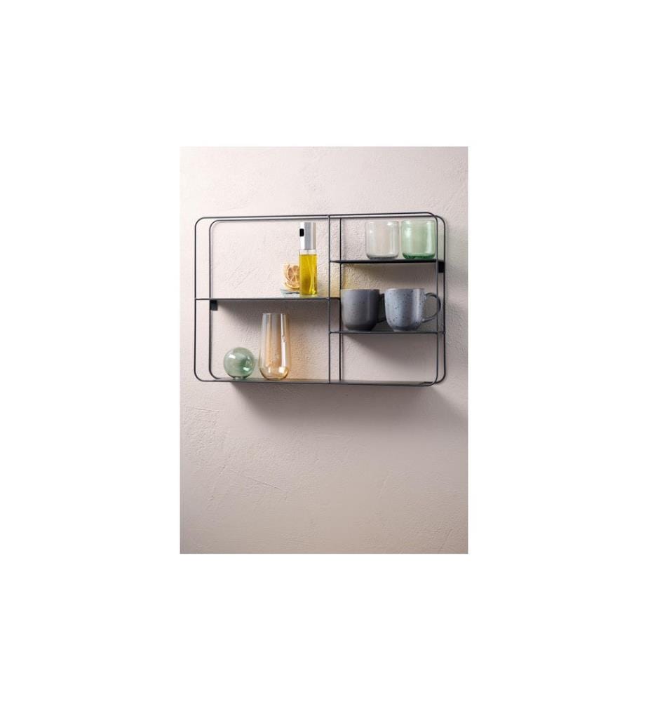 Schou - Étagère murale 57 x 40 x 10 cm, Noir