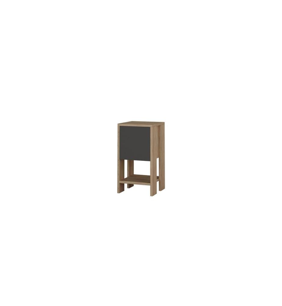 Woody Fashion - Table de nuit Ema 30 x 55 x 30 cm, Anthracite/Nature