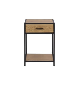 AC Design - Nachttisch Seaford 42 x 35 x 63 cm, Nature/Schwarz