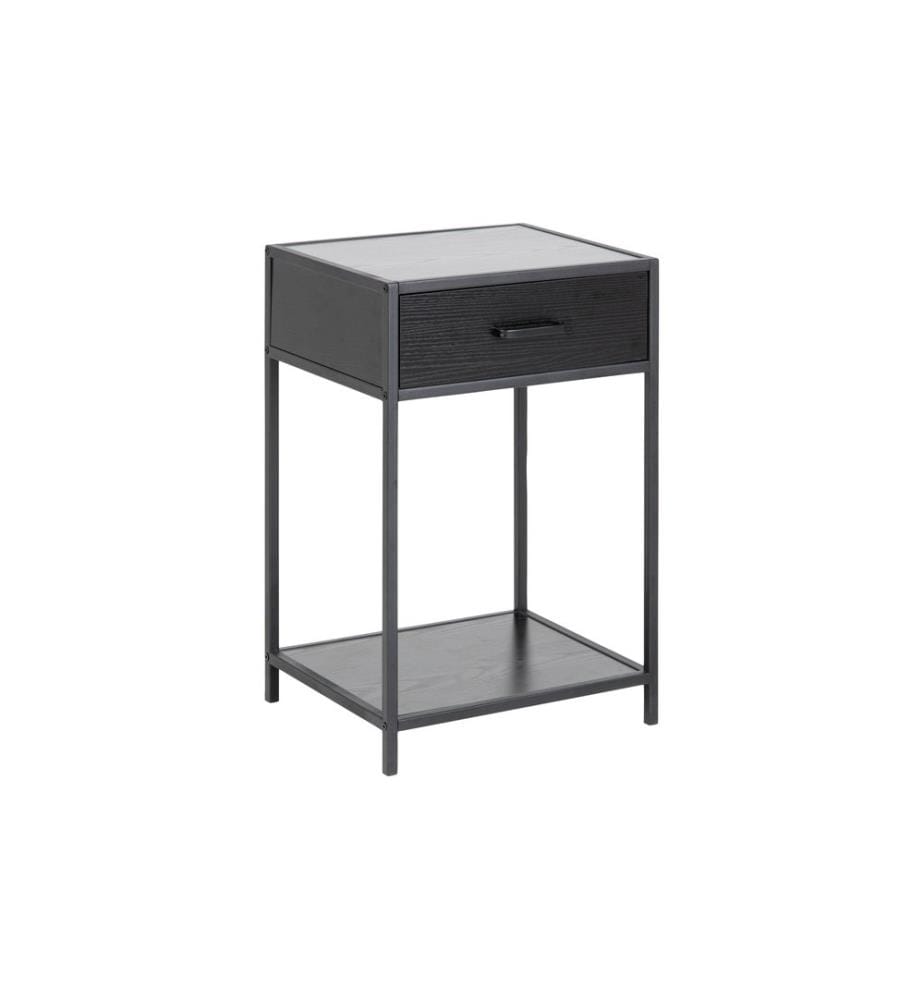AC Design - Table de nuit Seaford 42 x 35 x 63 cm, Noir