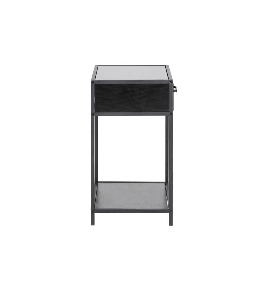 AC Design - Table de nuit Seaford 42 x 35 x 63 cm, Noir