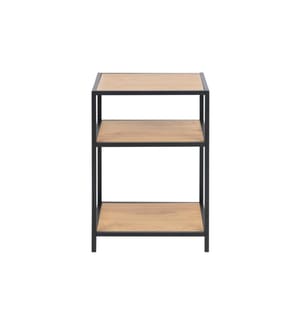 AC Design - Table de nuit Seaford 42 x 35 x 63 cm, Nature/Noir