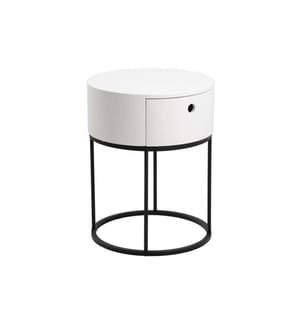 AC Design - Table de nuit Polo Ø 40 x 51 cm, Noir/Blanc