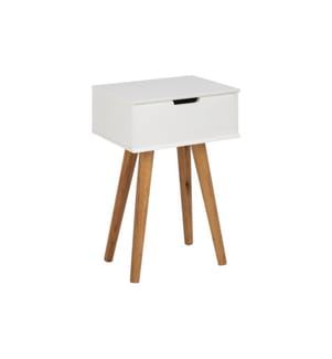 AC Design - Nachttisch Mitra 40 x 30 x 61,5 cm, Nature/Weiss