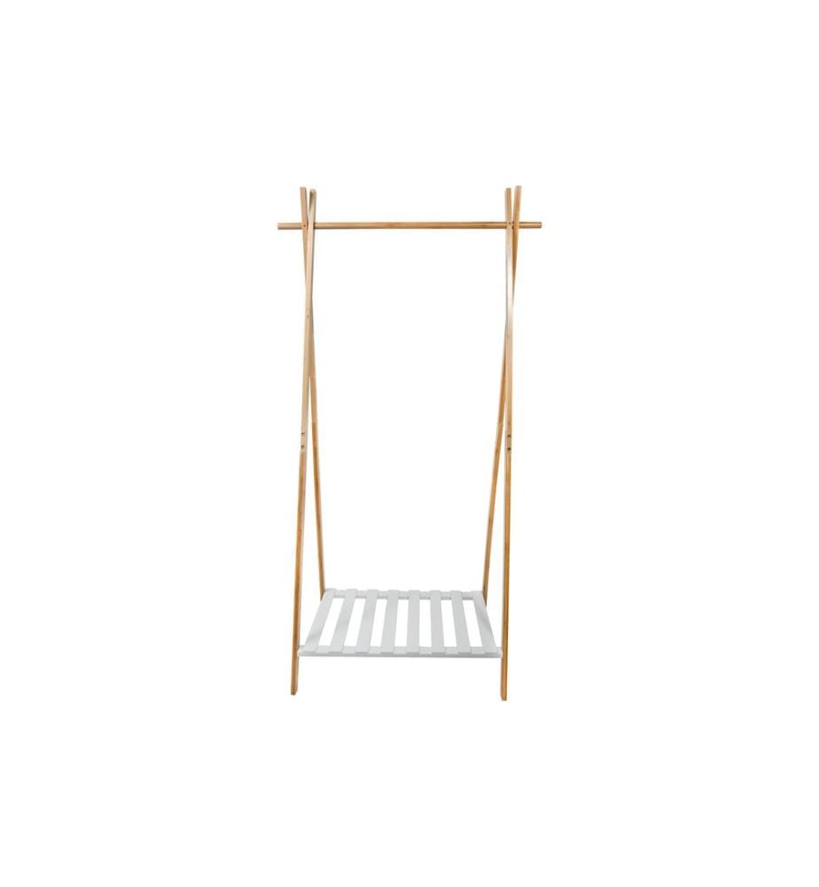 MSV - Porte-manteau Mia 64 x 44 x 160.5 cm, Nature/Blanc