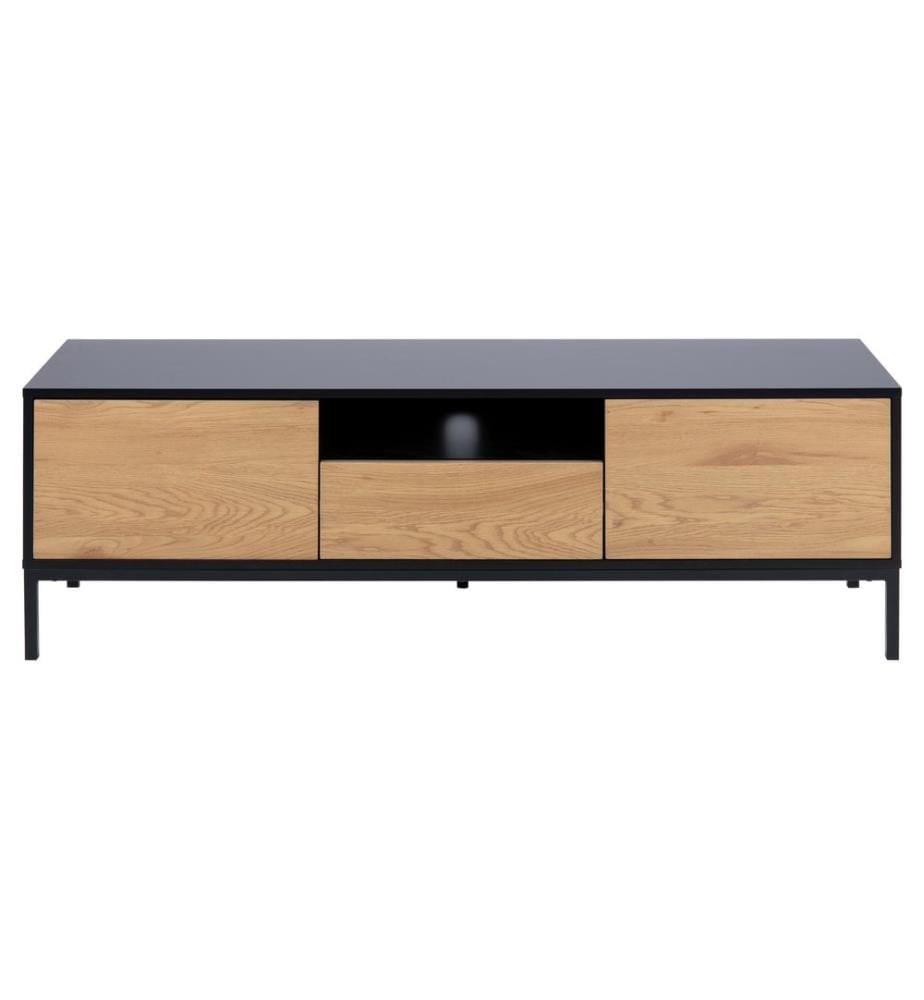 AC Design - TV-Möbel Seaford 140 x 40 x 45 cm, Nature/Schwarz