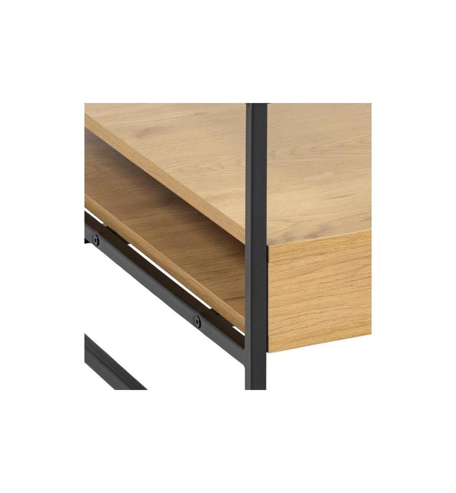 AC Design - Table basse Randolf 80 cm x 40 cm, Nature/Noir