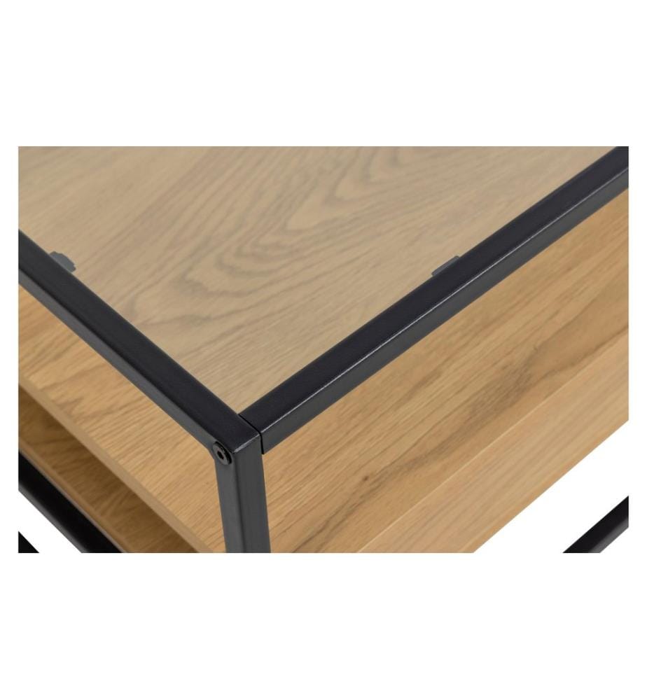 AC Design - Table basse Randolf 80 cm x 40 cm, Nature/Noir
