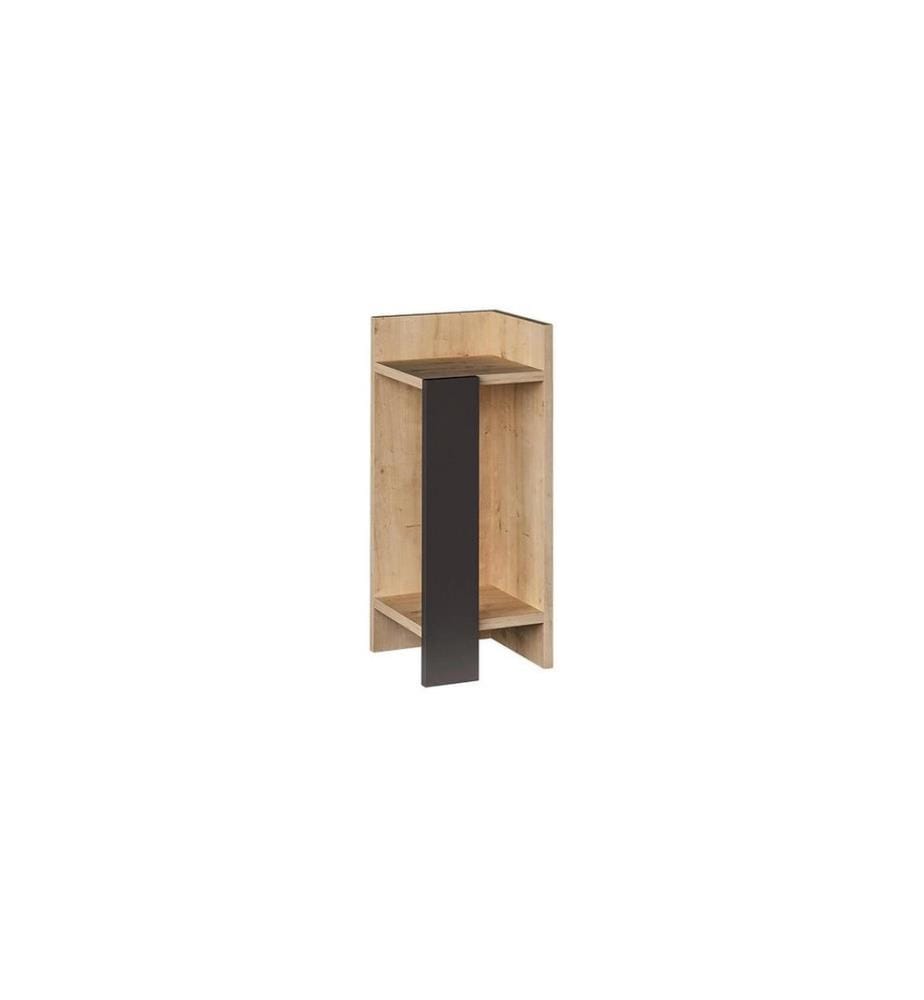 Woody Fashion - Table de nuit Elos droite 25 x 60 x 27 cm, Anthracite/Nature