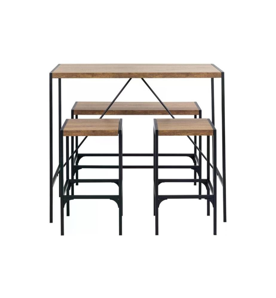 AC Design - Bartisch Bahamas 4-er Set, Braun/Schwarz