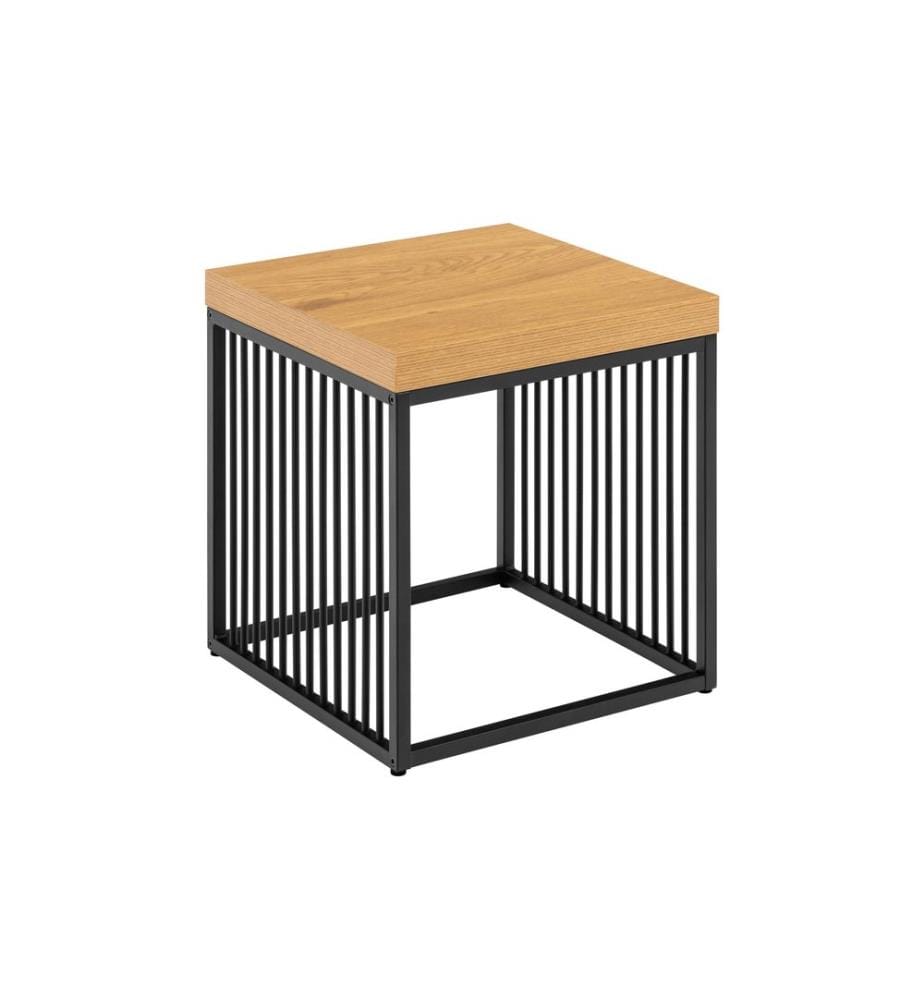 AC Design - Table d'appoint Strington 40 x 40 x 42 cm, Brun/Noir