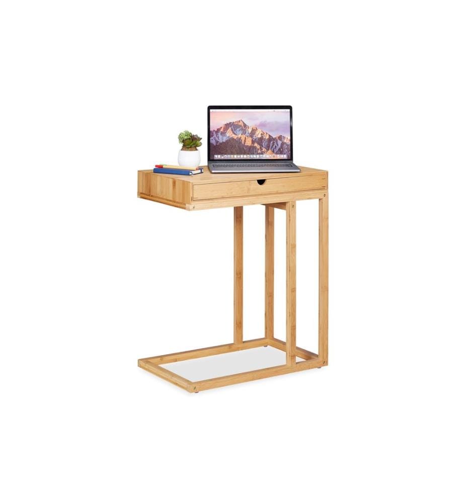 RELAXDAYS - Table d'appoint avec tiroir 55 cm x 68 cm, Brun clair