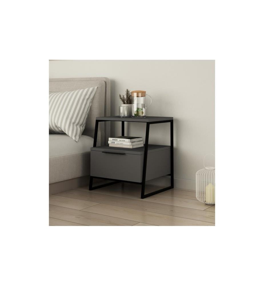 Woody Fashion - Table de nuit Pal 45 x 50 x 40 cm, anthracite