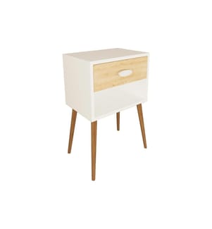 VCM - Table de nuit Singol XL 45 x 70 cm,  Chêne blanc/miel