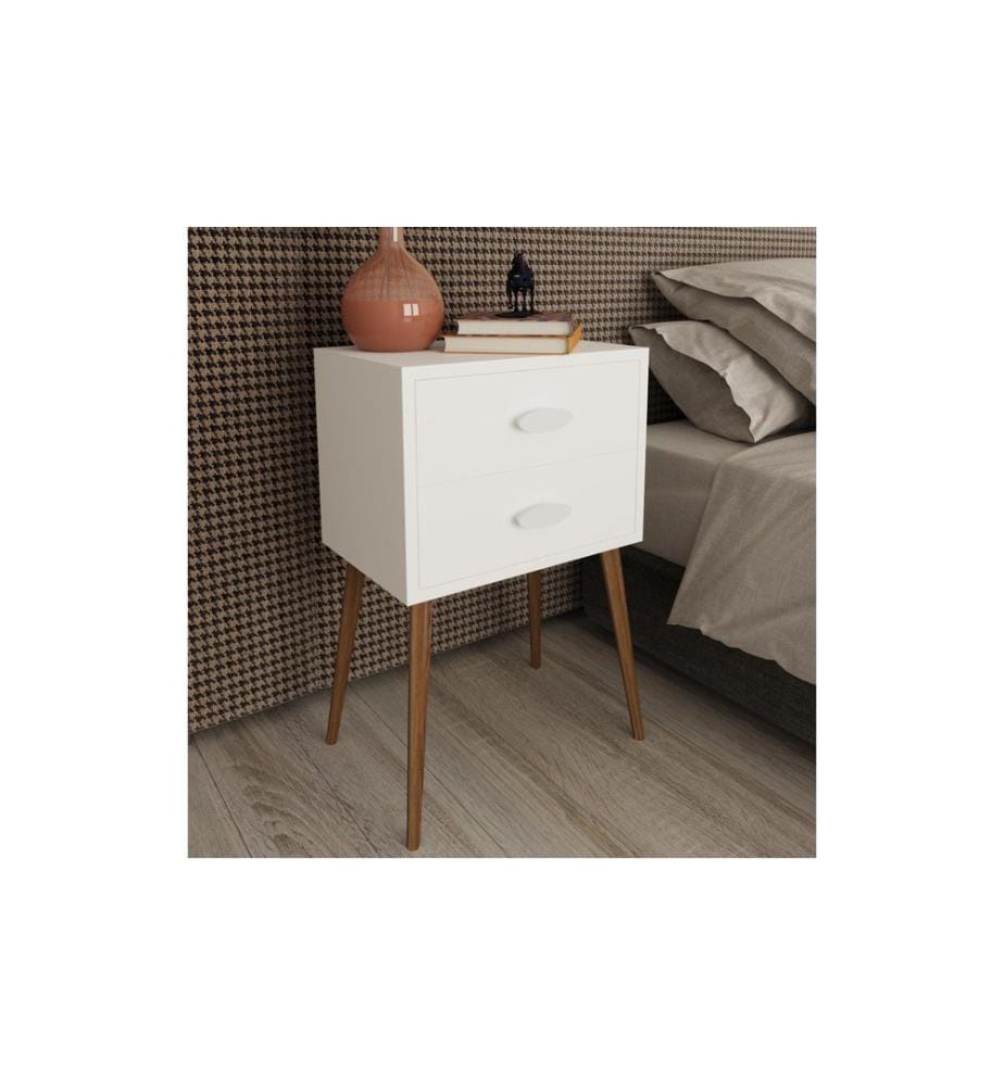 VCM - Table de nuit Singol XXL 45 x 70 cm, Blanc