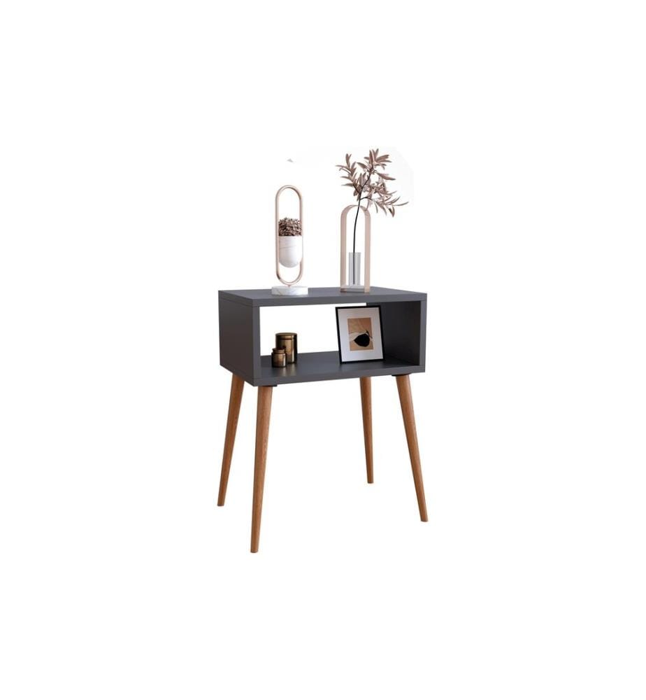 VCM - Nachttisch Singol M 44.5 x 60 cm, Anthrazit/Honig-Eiche