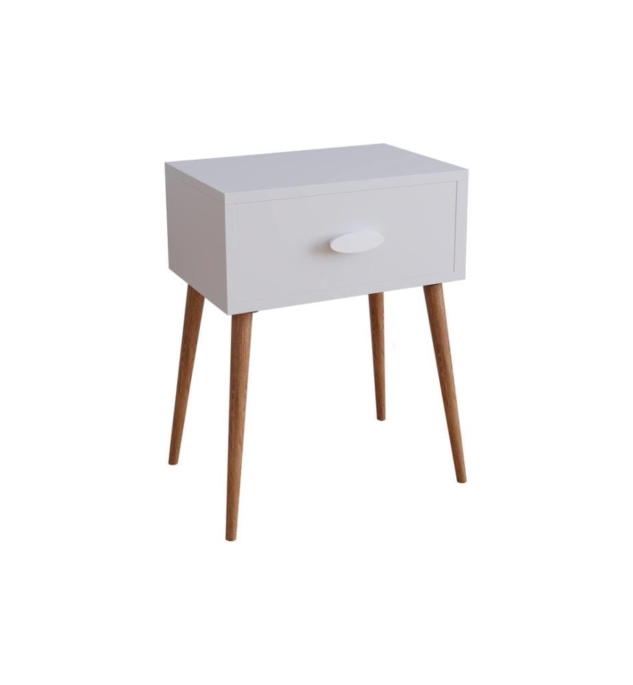 VCM - Table de nuit Singol L 44.5 x 60 cm,  Blanc