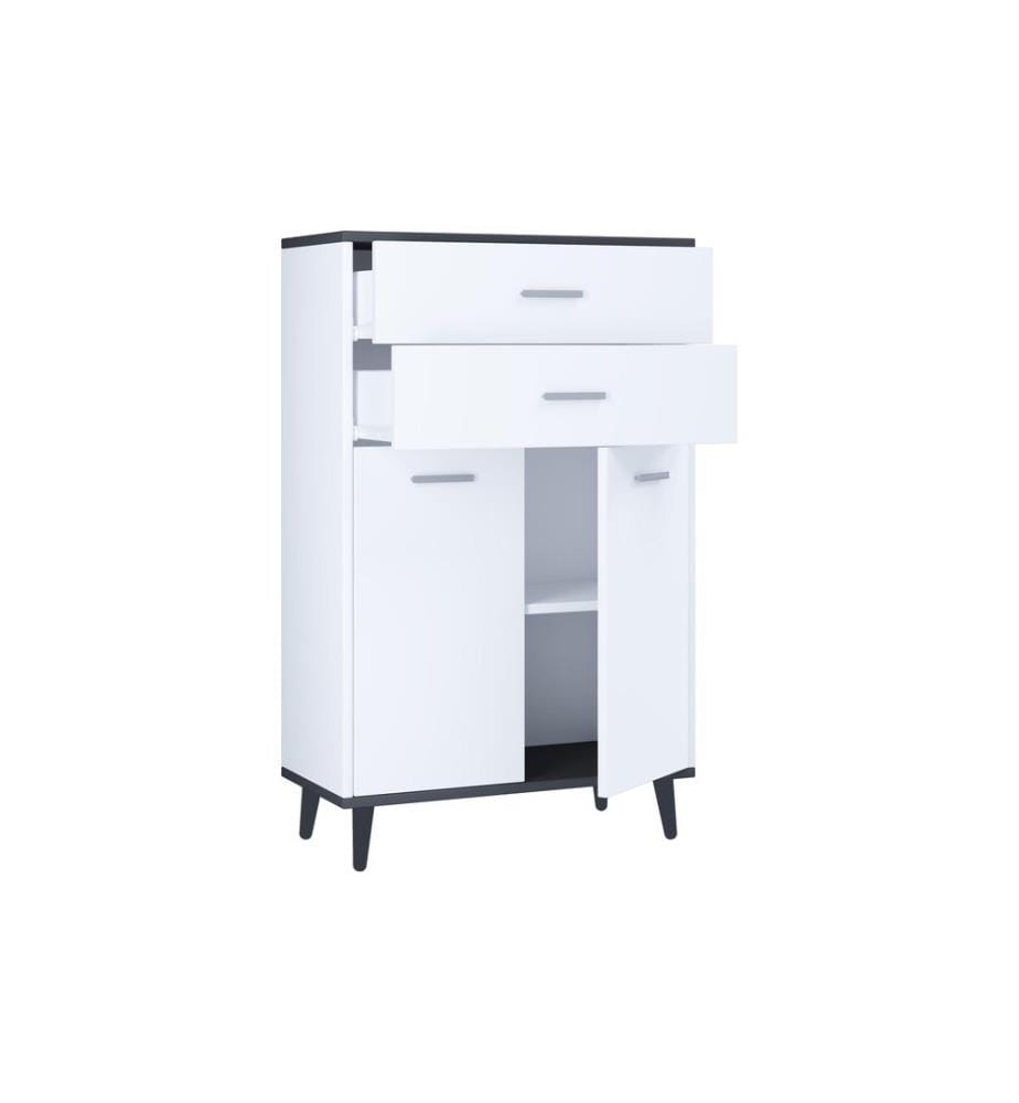 VCM - Commode Lindas 60 x 97 cm,  Blanc/Anthracite