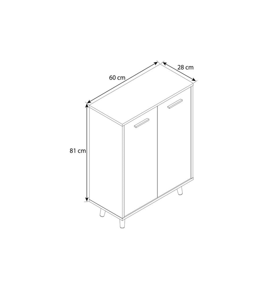 VCM - Commode Landos 60 x 81.4 cm,  Chêne blanc/miel