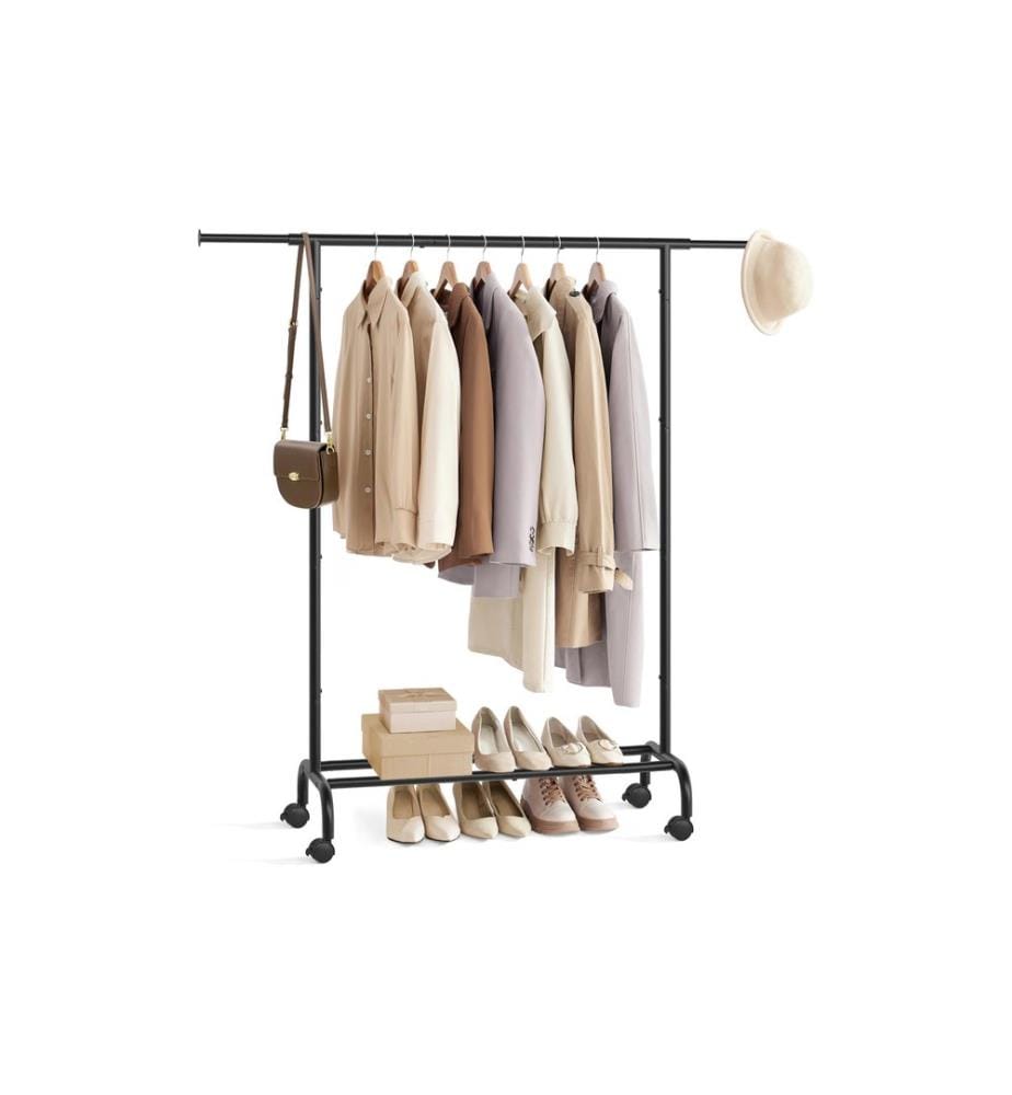 Songmics - Porte-manteau barre extensible Noir