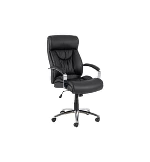 AC Design - Chaise de bureau Benson, avec dossier rembourré et accoudoirs, noir