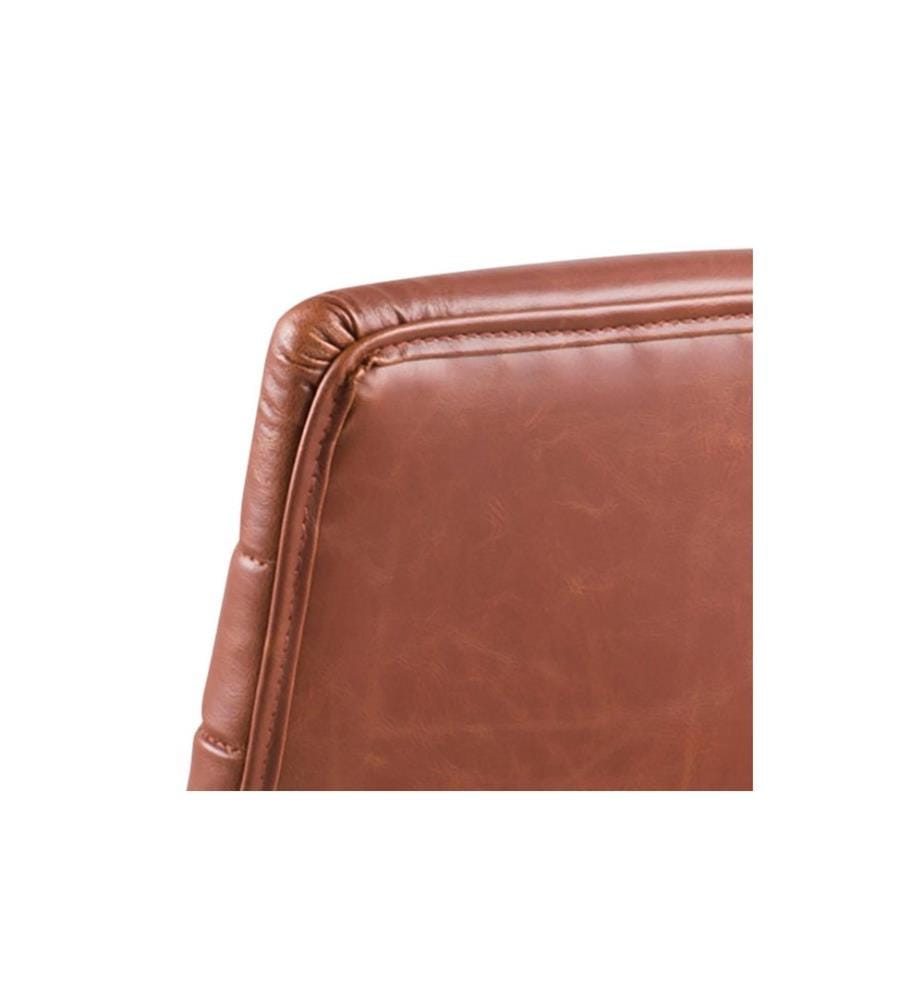 AC Design - Chaise de bureau Winslow, avec dossier et accoudoirs rembourrés, cognac
