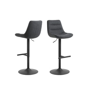 AC Design - Tabouret de bar Adisa 2 pièces, 47 x 95 cm,  Gris foncé