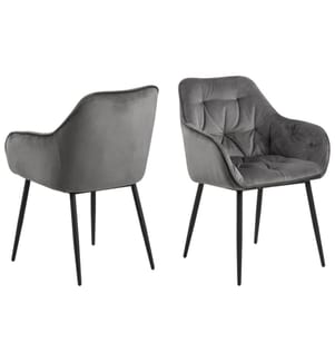 AC Design - Stuhl Brooke, 2 Stück Dark Grey