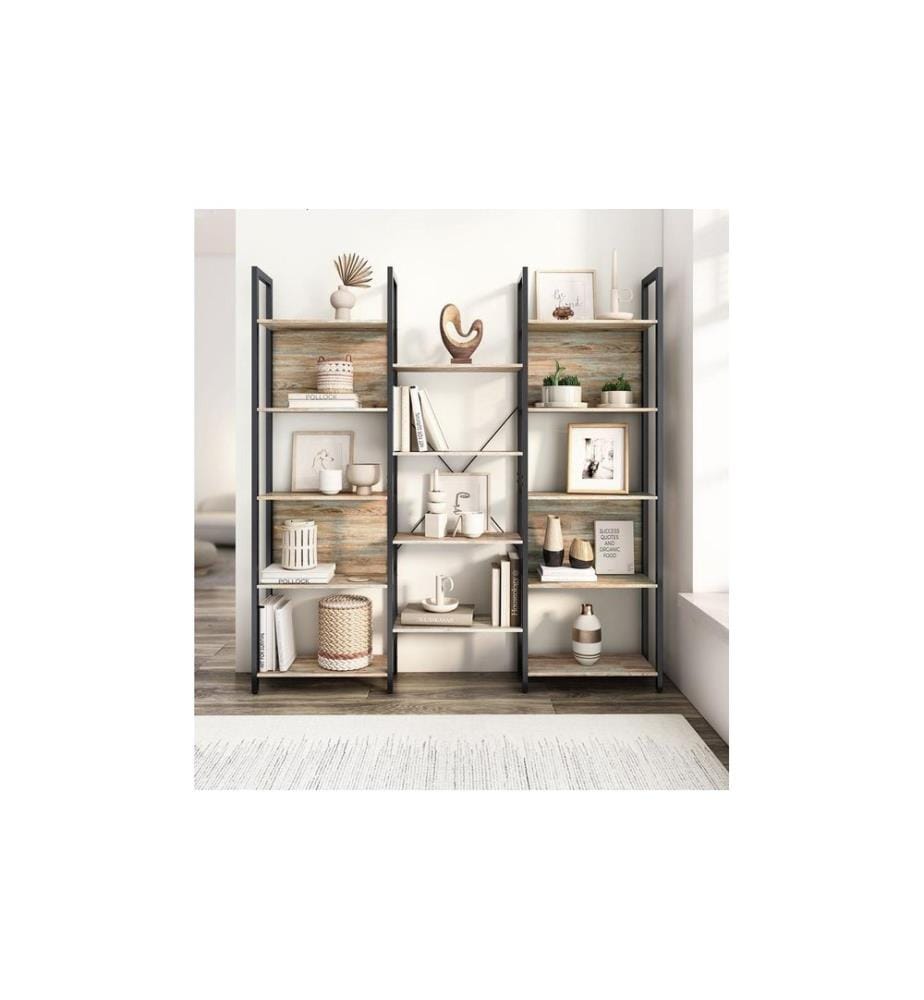 VASAGLE - Regal 14 Ablagen 158 x 166 cm, Braun/Schwarz