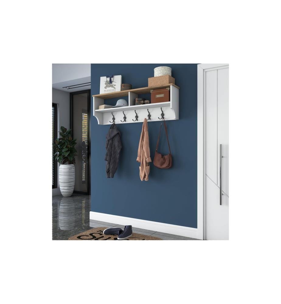Woody Fashion - Portemanteau mural P2 - 2460 120 cm x 37.2 cm, Blanc