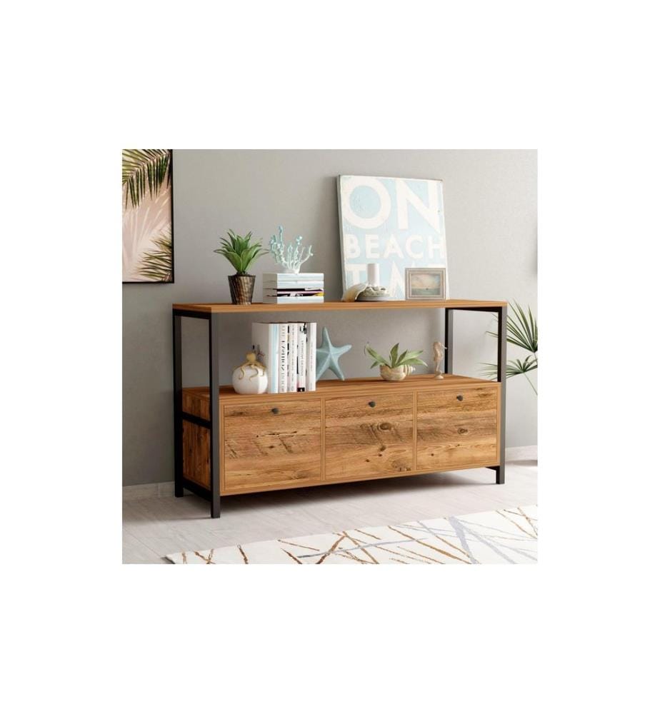 Woody Fashion - Table console Nero v2 120 x 75 cm, Brun/Noir