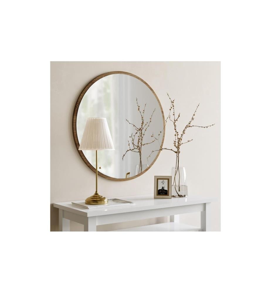 Woody Fashion - Miroir Yuvarlak Ayna Ceviz A707 60 x 60 cm, Brun