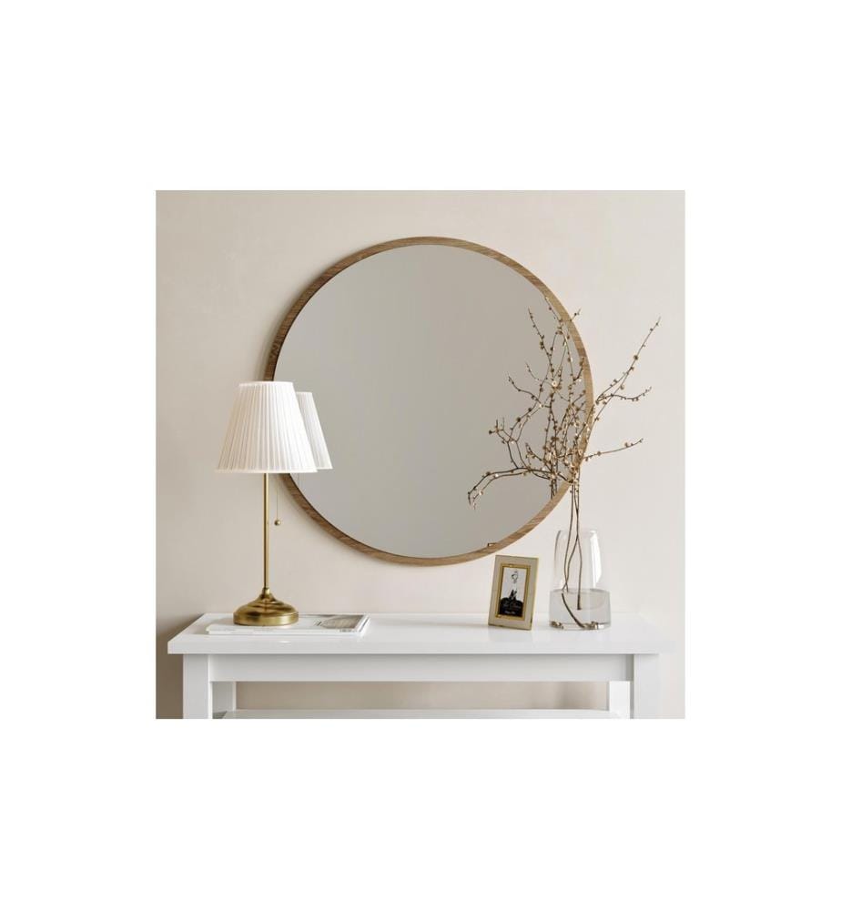 Woody Fashion - Miroir Yuvarlak Ayna Ceviz A707 60 x 60 cm, Brun