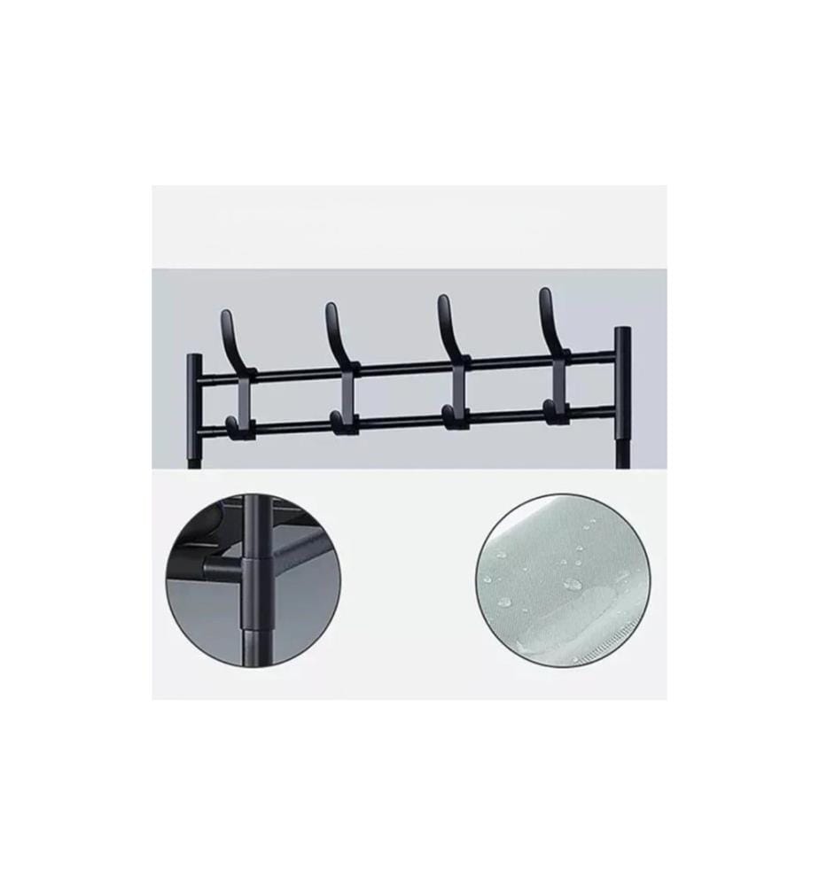 RELAXDAYS - Garderobenständer 4 Ablagen, Schwarz