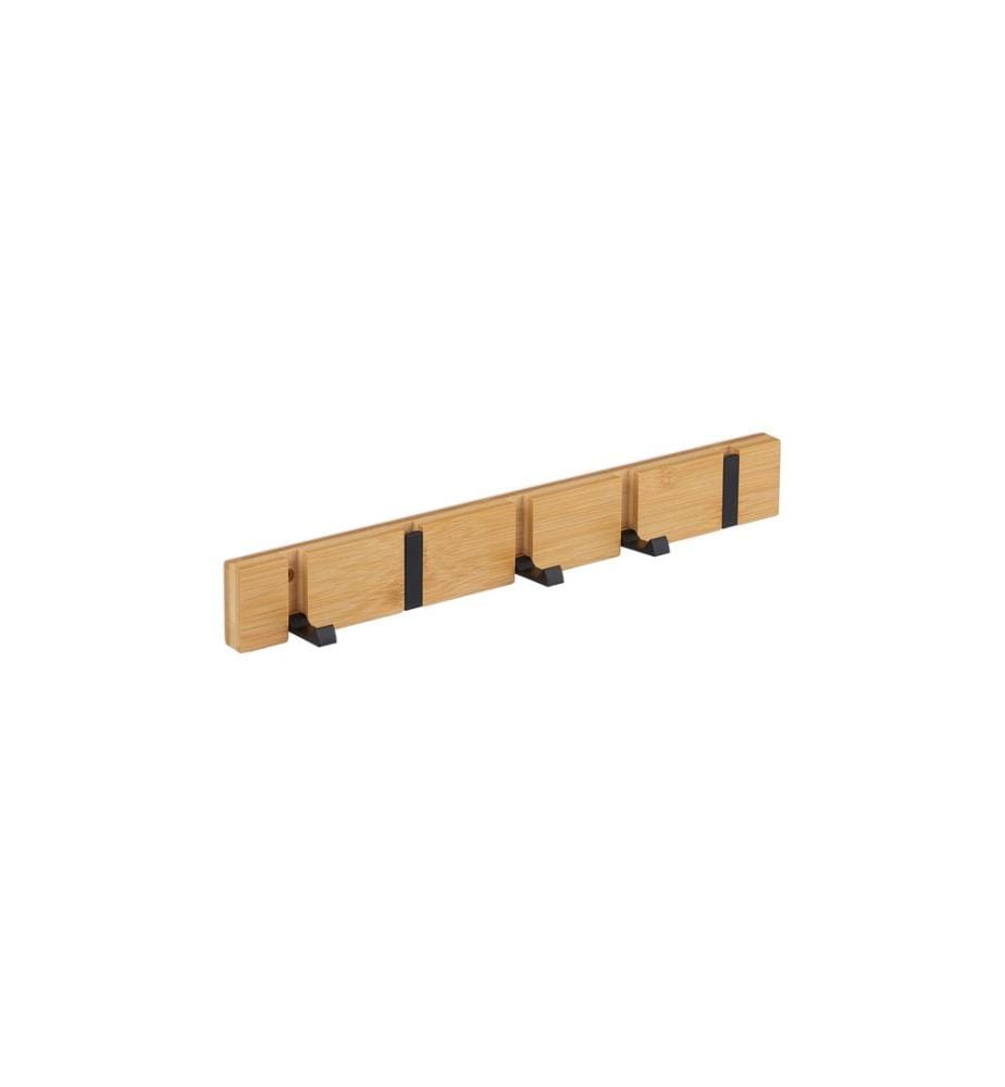 RELAXDAYS - Türgarderobe mit 5 Haken, Hellbraun/Schwarz