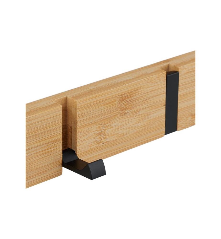 RELAXDAYS - Türgarderobe mit 5 Haken, Hellbraun/Schwarz