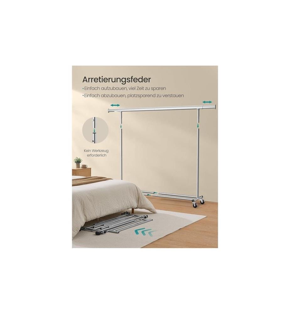 Songmics - Porte-manteau Argenté