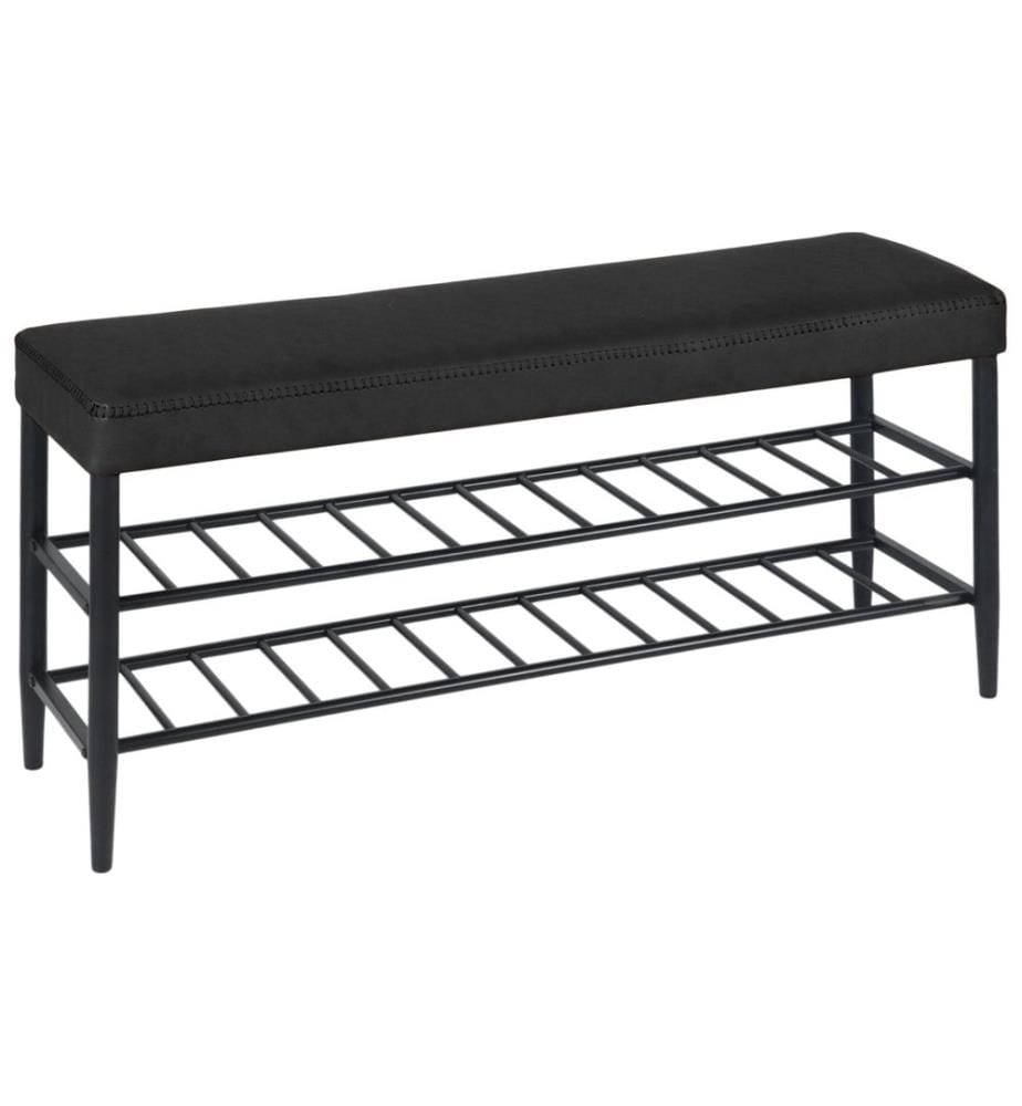 RELAXDAYS - Schuhbank mit zwei Ablagen 100 x 50 cm, Schwarz